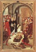 BERRUGUETE, Pedro Scenes from the Life of Saint Dominic:The Burning of the Books Sweden oil painting artist